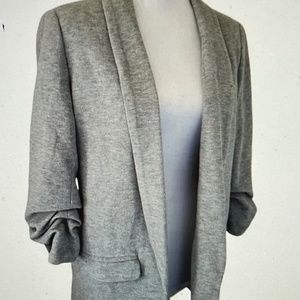 Catherine Malandrino Gray Blazer with Slouch Sleeves Longer Style